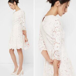 Ted Baker London Ameeya Flora Lace Midi Dress Blush Wedding Brunch Party Shower